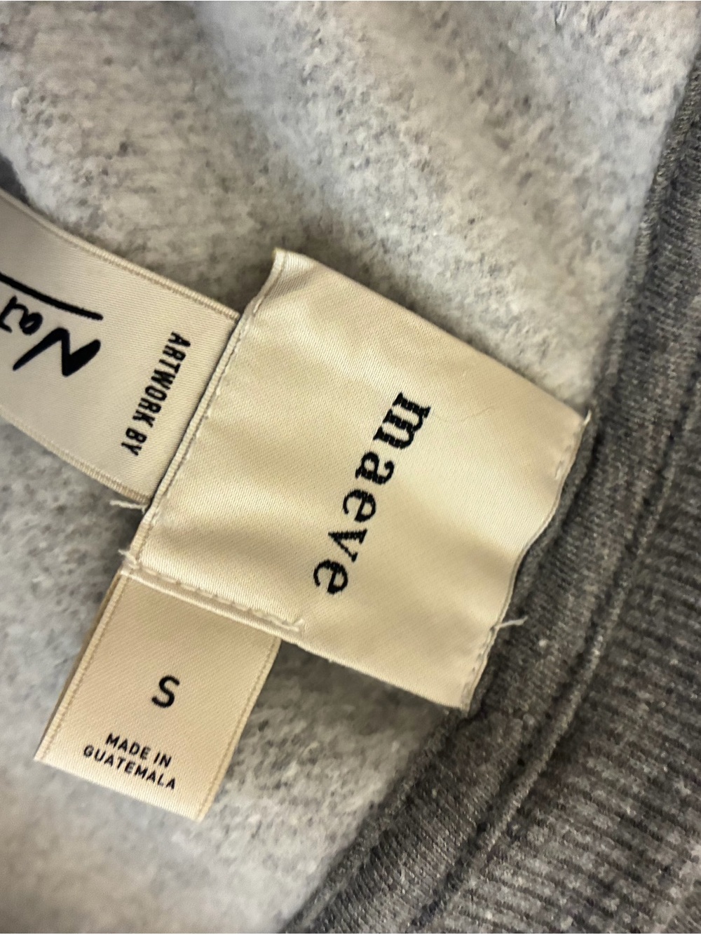 Maeve Natalia B Anthropologie Aperitif Graphic Sweatshirt Grey Small - Picture 5 of 6